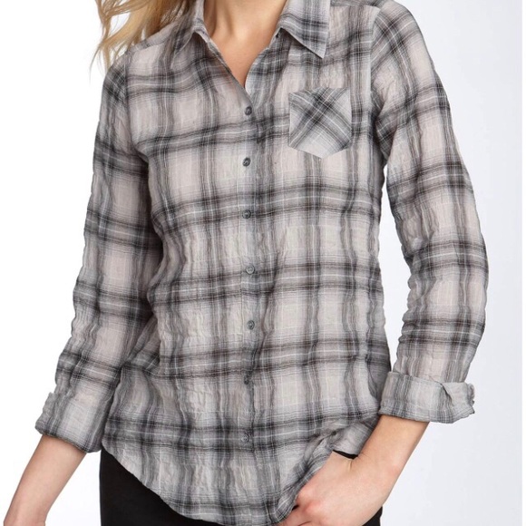Sandra Ingrish cotton plaid button down - Picture 5 of 5
